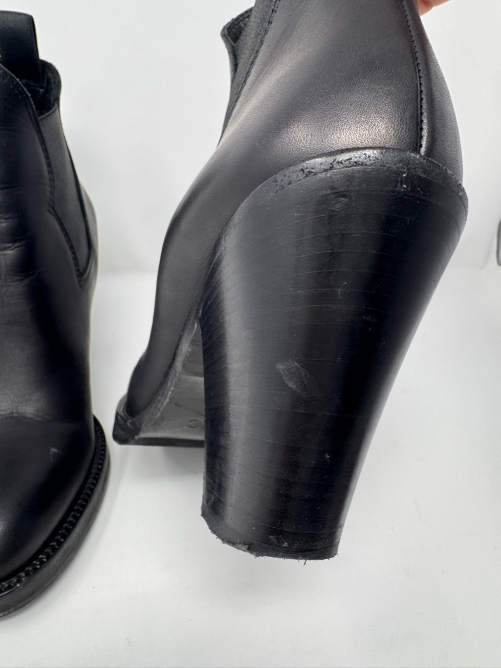 Acne Studios Size 39 US 9 Star Leather Heeled Black Chelsea Ankle Boots - Picture 8 of 14